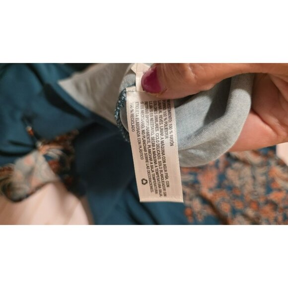 Xhilaration Dress Floral Green Boho Hippie Sleeveless Size Medium NWT Rayon Y2K - Picture 12 of 12